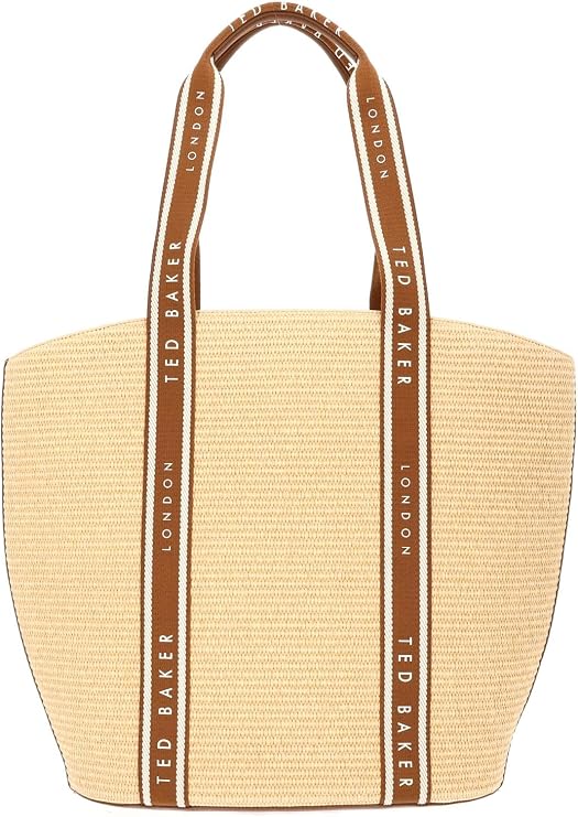 Ted Baker shopper bag Raffia Webbing Detail Raffia Large Tote Bag Brown beige