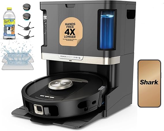Shark PowerDetect NeverTouch Pro Robot Vacuum & Mop, Black, AV2810ZEBK