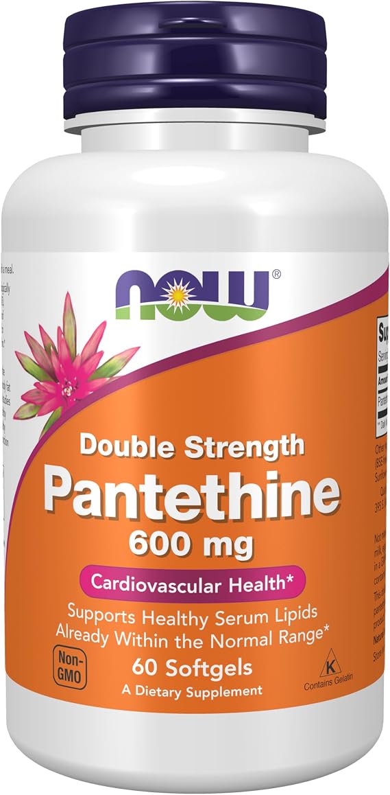 NOW Supplements, Pantethine 600 mg, Double Strength, 60 Softgels
