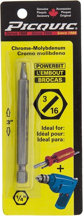 Bit, 3 Powerbit Carded - 3/16 Slotted