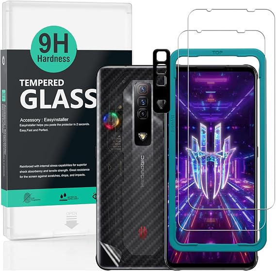 Ibywind Screen Protector for Redmagic 7 5G(6.8 Inches) 2 Pack+1 Pack Camera Len Protector+1 Back Film,9H Tempered Glass,HD Clear,Scratch Resistant,Bubble Free,Easy Install,Fingerprint Compatible