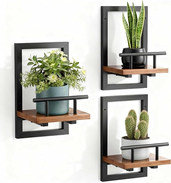 Sbosbo Floating Shelves for Wall Plant Shelf Indoor Wall Mounted Shelves