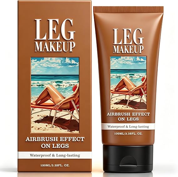 Leg Makeup Waterproof No Transfer, 100ml Waterproof Leg Makeup for Veins & Scars, Full Coverage Body Concealer for Mature Skin, Long Lasting & Smoo, Naturally Blends Skin, #03