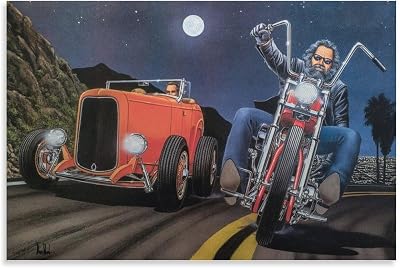 Ghost Rider David Mann Motorcycle Art Deco Posters Retro Canvas Paiting Wall Art Posters For Room Ae Canvas Painting Posters And Prints Wall Art Pictures for Living Room Bedroom Decor 16x24inch40x60