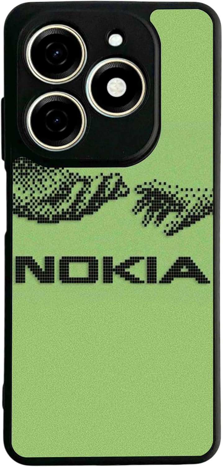Tecno Spark 20/20C ile Uyumlu Nokia Tasarımlı Glossy Premium Kılıf, Yeşil