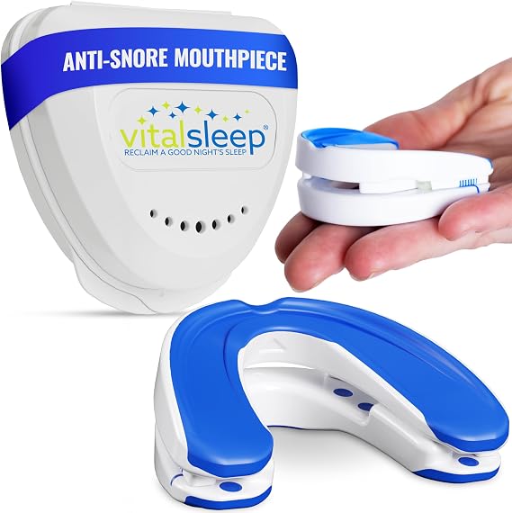 VitalSleep Anti Snoring Mouthpiece for Women Adjustable Anti-Snoring Device with Custom Fit FDA-Cleared Snore Guard for Comfortable Sleep Moldable Mouthpiece, Small Size, Made in USA
