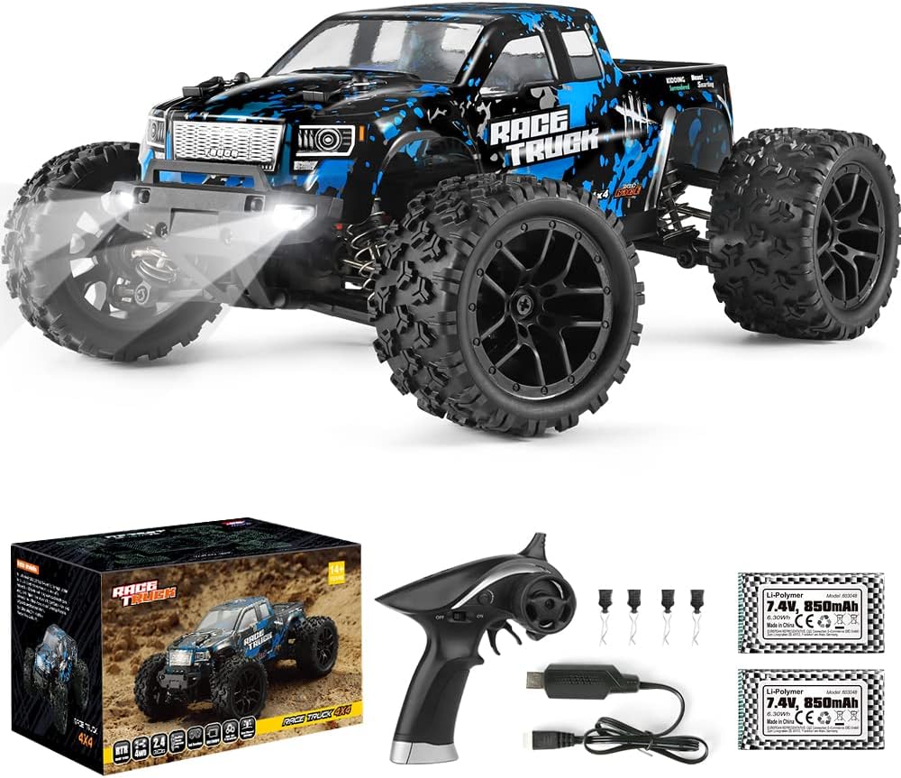 Haiboxing Remote Control Car 118 Scale 4WD Monster Truck 36 km  h Fast Speed Waterproof 2.4 GHz RC Off-Road Electric Vehicle RTR with 7.4 V 650 mAh Battery for Children and Adults
