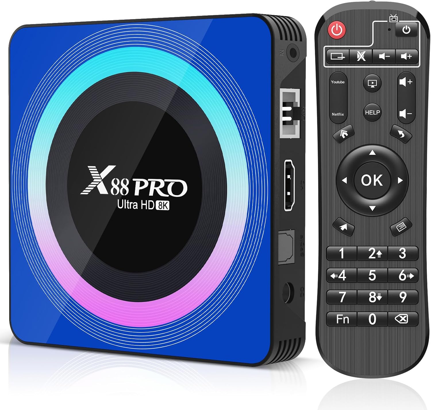 Android 13.0 TV Box, Box TV 4GB RAM 64GB ROM RK3528 Quad-Core 64bit Cortex-A53 Support 2.45.0GHz WiFi6 BT5.0 HD 8K 10100M Ethernet HDMI 2.0 Android TV Box