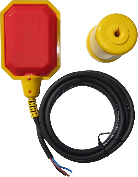 Float Switch for Sump Pump - 6-Foot Water Level Sensor with Honeywell Microswitch and Adjustable Tether Length for Ground Water Bilge Pump and Water Tank Non-Corrosive PP Casing, Rated to 13 Amps