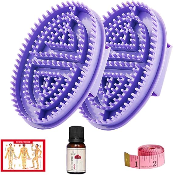 Meridian Brush, 2pieces Meridian Massage Brush, Body Relaxation Oil Massage Comb, Ergonomic Meridian Brush, Professional Meridian Brush, for Relaxation and Improved Circulation(Blue)