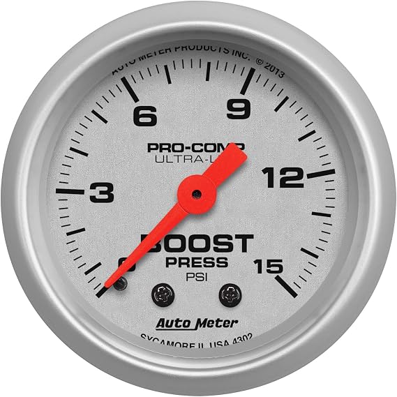 Auto Meter (4302) Ultra-Lite 2-1/16" 0-15 PSI Mechanical Boost Gauge