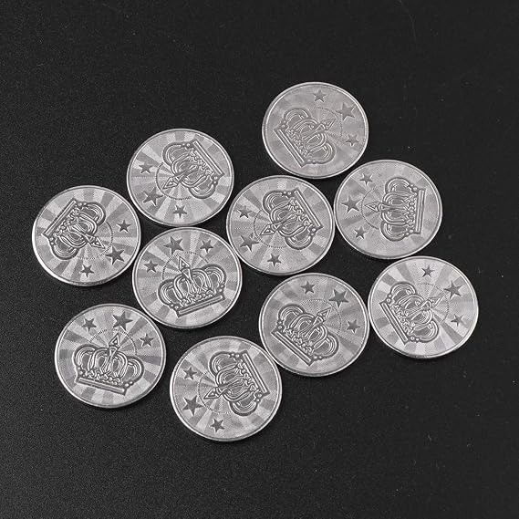 10Pcs 25mm Game Stainless Steel Coin Tokens Tokens for Game Machine