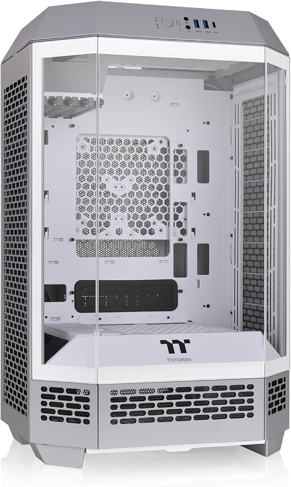 Thermaltake The Tower 300 Limestone with 3 Reinforced Glass Panels, Octagonal Style, Micro-ATX PC Case, Limestone CA-1Y4-00SIWN-00 CS9096