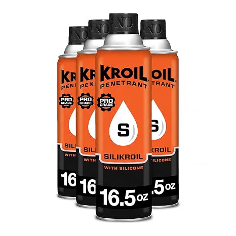 Kroil Penetrant Silikroil with Silicone - Rust Penetrating Lubricant - Corrosion Inhibitor Oil - Displaces Moisture - Home & Industrial Use - Aerosol - 16.5 oz - 4 Pack (AZSK162C4)