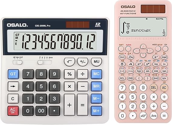 OSALO Desktop Calculator Extra Large Display Accounting Calculator Scientific Calculator 417 Function 2 Line