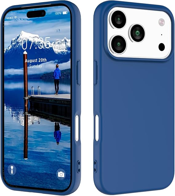 HAII for iPhone 17 Pro Case, Slim Liquid Silicone for Women Men with Scratch-Resistant Microfiber Lining Shockproof Soft Silicone Protective Phone Case for iPhone 17 Pro (Blue)