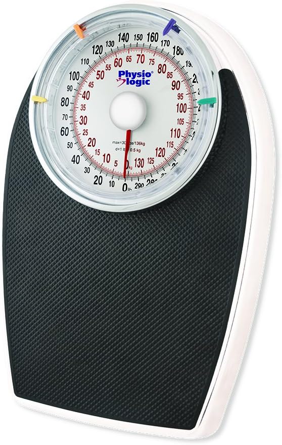 Physio Logic ProSeries Mechanical Analog Body Weight Bathroom Scale, Large Dial Face for Easy Readability, Features Metric and Imperial Measurements