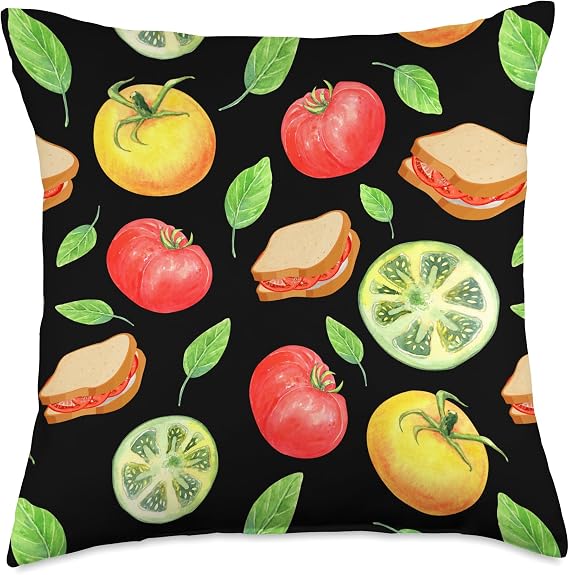Tomato Sandwich Pattern Throw Pillow