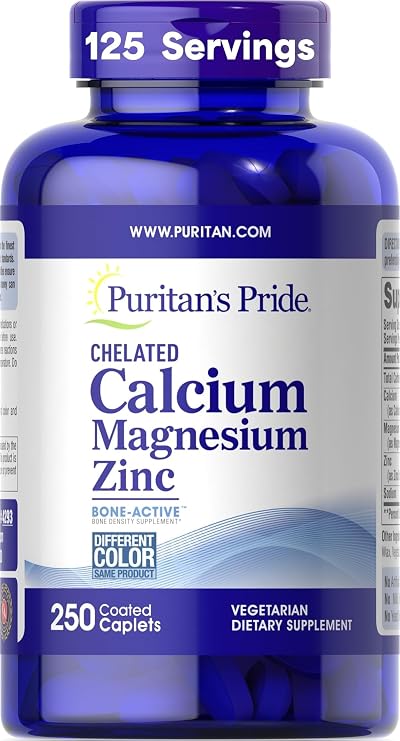 Puritan's Pride Premium Chelated Calcium Magnesium Zinc with Bone-ActiveTM