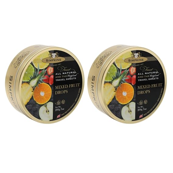 Simpkins Mixed Fruits Travel Sweets 2 X 200G Tin