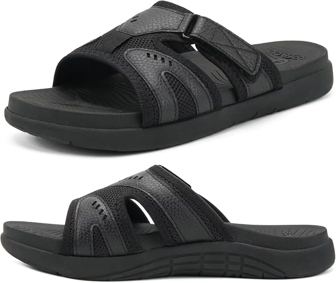 COFACE Mens Sport Recovery Sandals Plantar Fasciitis Soft Cushion Lightweight Orthotic Slides for Men