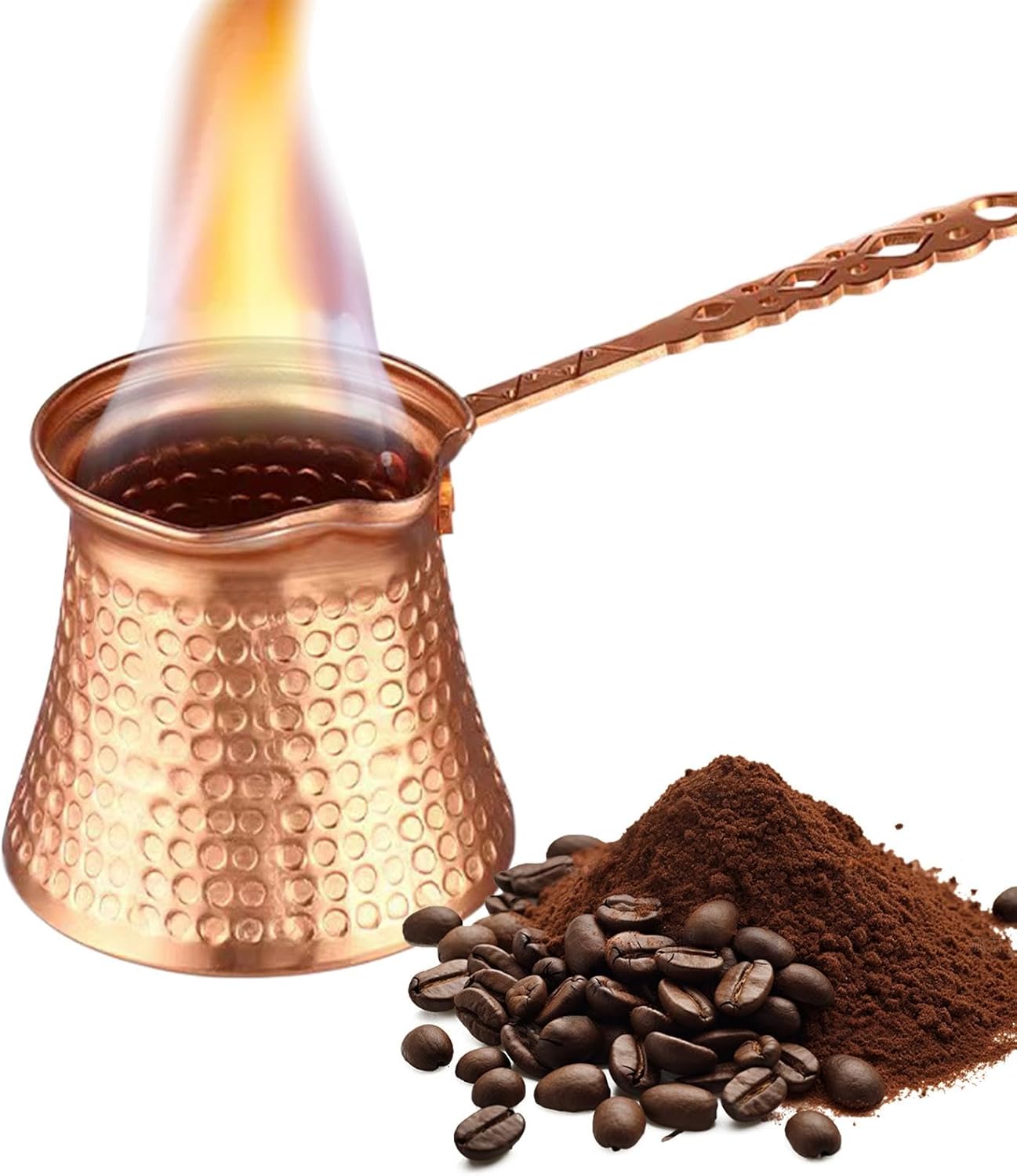 Generisch Türkische Kupfer Kaffeekanne 0.096 Liter Brown Kaffeekanne