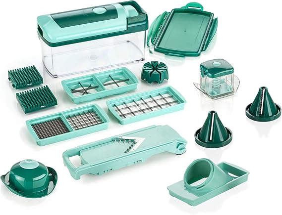 Genius Vegetable and Fruit Cutter, Mint Green, 26.5 x 11.5 x 14.5 cm