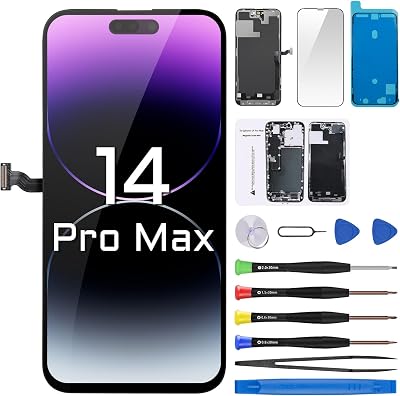 for iPhone 14 Pro Max Screen Replacement 6.7 LCD Display Digitizer 3D Touch Waterproof Adhesive Sticker Full Assembly Repair Fix Tools Kit A2894 A2651 A2893 A2896 A2895