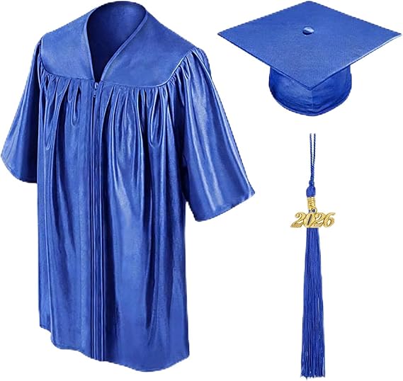 Shiny Kindergarten and Preschool Graduation Cap and Gown, Tassel and 2023 Charm