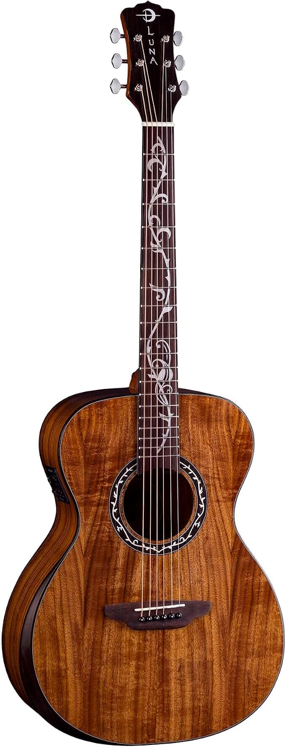 Luna Guitars Vineyard Koa Bevel Folk Acoustic-electric Guitar - Gloss Natural