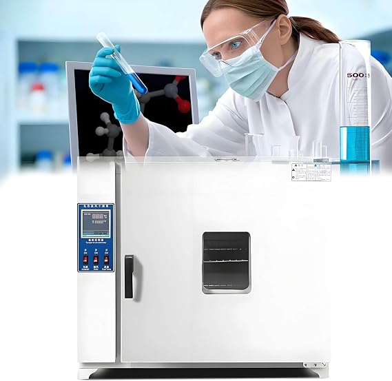 Lab Forced Air Convection Drying Oven, Constant Temperature Blast Drying Oven Digital Lab Thermostatic Electric Incubator Box, Intelligent Temperature Control 50C~280C,StainlessSteelLiner-71L