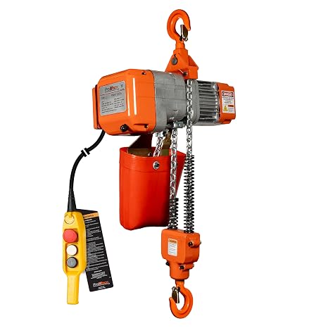 Prowinch 1 Ton 2200 lbs Electric Chain Hoist 20 ft Lifting Height with G80 Chain, M3/H2 Duty Rating, 110V-120V, Heavy-Duty Hoist for Industrial, Commercial, Warehouse & Construction Lifting