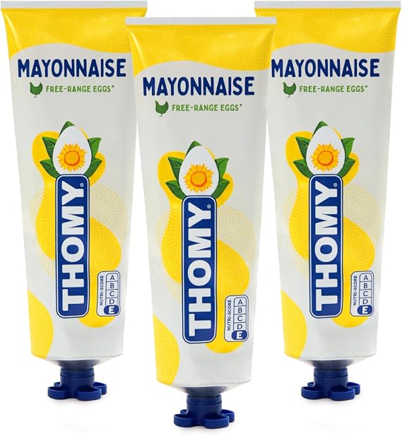 Thomy Mayonnaise, 3 Packs of Mayonnaise Squeeze Tube 265g Each, Ideal for Effortless Spreading and Cooking Long Lasting, Resealable Packaging for Freshness and Convenience at Home or On the Go