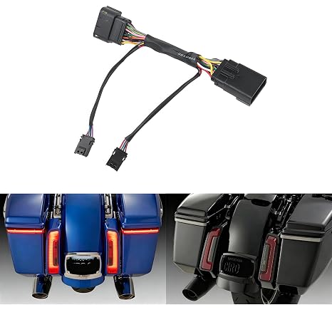 Rear Saddlebag LED Light Wiring Harness Plug and Play Adapter Main Connector Link Cable for Harley Street Glide Road Glide Limited CVO ST 2026-UP Motorbike Rear Lighting Setup