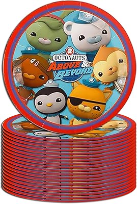 Mighty Mojo Octonauts Party Supplies: Set of 20 Colorful 9-Inch Paper Plates - Perfect for Birthday Celebrations, Kids Events, Ocean-Themed Parties, Disposable Tableware