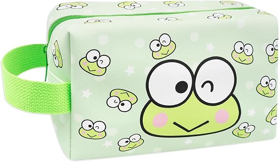 Kawaii Makeup Bag, Cartoon PU Leather Travel Cosmetic Bag, Small Makeup Bag for Girls, Cute Waterproof Toiletry Bag With a Carry-on, Skin Care Bags for Girls Women (KE)