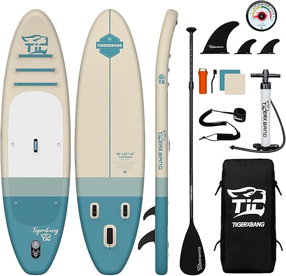 TIGERXBANG Inflatable Stand Up Paddle Board 10'/11'/11'6" with SUP Accessories