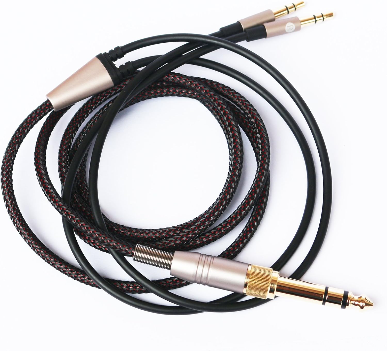 Replacement Cable Compatible with Hifiman Sundara, Arya, Ananda, HE4XX, HE-400i Headphones - 3.5mm/6.35mm to Dual 3.5mm Connector Jack Male Cord 3m/10ft