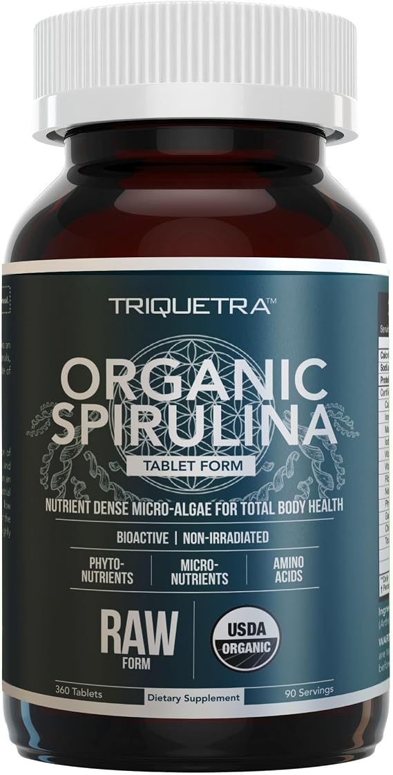 Organic Spirulina Tablets (360 Tablets) - Made with Parry Spirulina