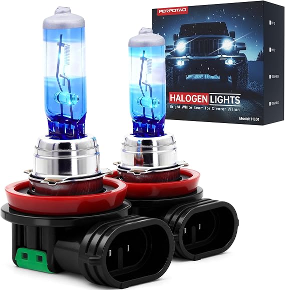 H11 Halogen Headlight Bulbs, 12V 55W, 3800K Warm White, Low Beam, 2 Pack