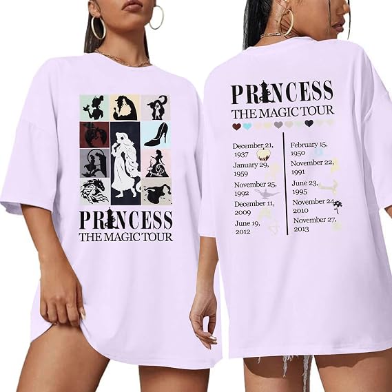 Princess Shirts for Women Ladies Magic Shirt Family Girl Trip Tee Holiday Vacation Short Sleeve Tops