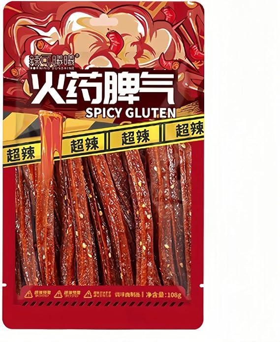 MKSDDF-108g Latiao Chinese Spicy Sticks Chinese Food Latio Spicy Strips Spicy Sticks Chinese Snacks-Office Snacks Casual Snacks Party Snacks (Spicy strips*108g)