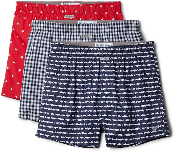 Columbia Men's Pfg Woven Boxer Short 3 Pack