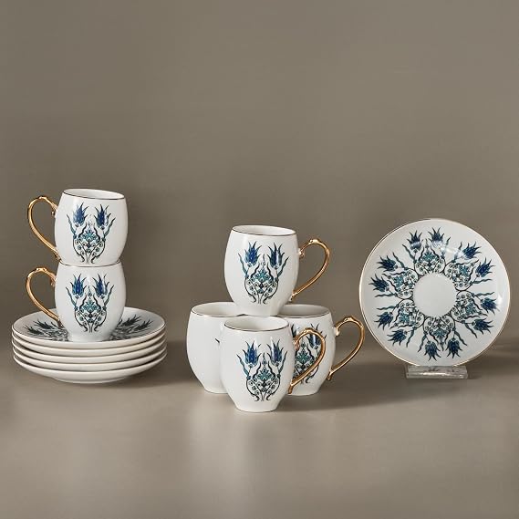 6 x Turkish Coffee Cups Set
