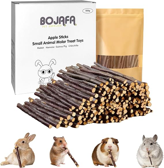 500g Apple Sticks for Small Animals: Wood Molar Toys for Rabbits & Hamster