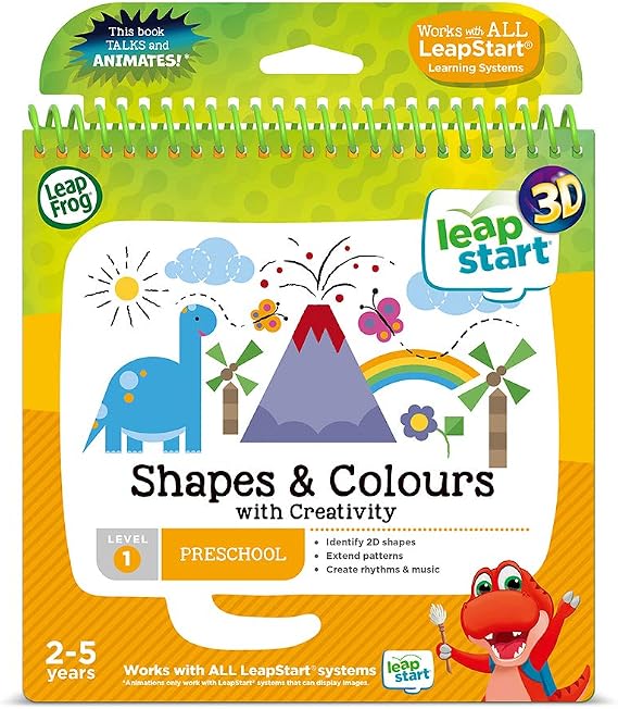 Leapfrog Shapes & Colours Activity Book 3D , English | Thirty-plus 3D activities teach shapes, colours and creativity; works with all LeapStart systems. Ages 2-5