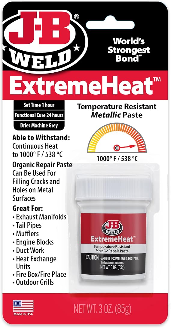 J-B Weld 37901 ExtremeHeat High Temperature Resistant Metallic Paste - 3 oz