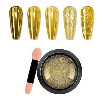 Metallic Mirror Chrome Nail Powder for Gel Nails, Holographic Nail Chrome Powder, for Home DIY Salon Nail Art Decoration