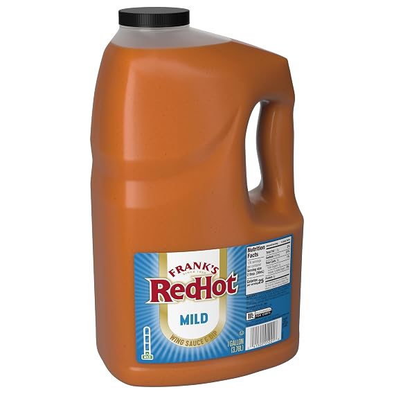 Frank's RedHot Mild Buffalo Wings Sauce, 1 gal - 1 Gallon Bulk Container of Mild Buffalo Hot Sauce with a Balanced Flavor Perfect for Wings, Dressings, Dips and More