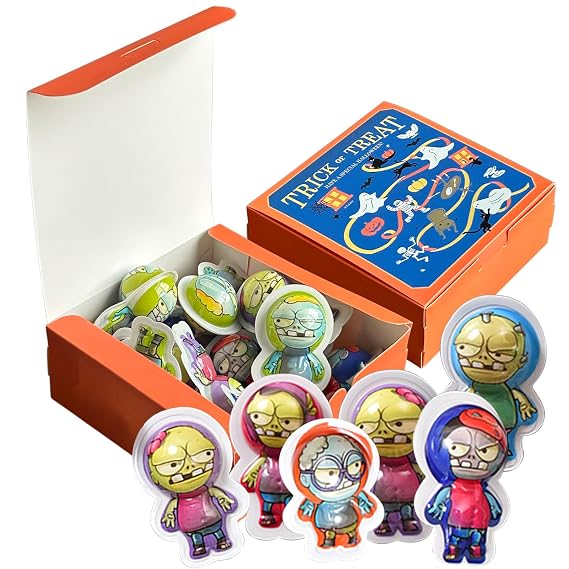 KWOLYKIM Gummy Human-shaped Candy, Small Size 3D Human-shaped Design Mixed Fruit Flavor Gummies Candy with Filling for Trick or Treat Individually Wrapped Perfect for Halloween Parties Gift 30pcs